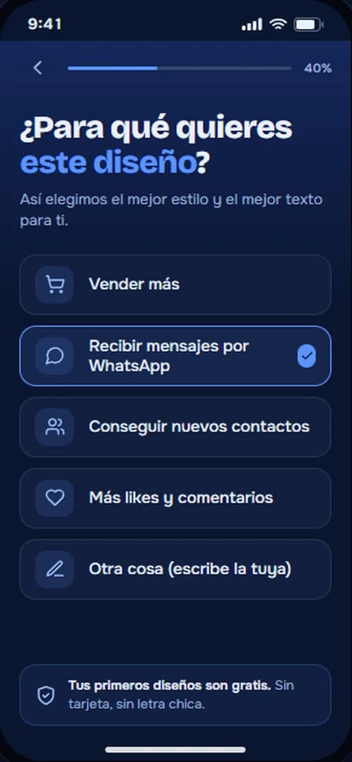 Diseño de muestra: pregunta de bienvenida